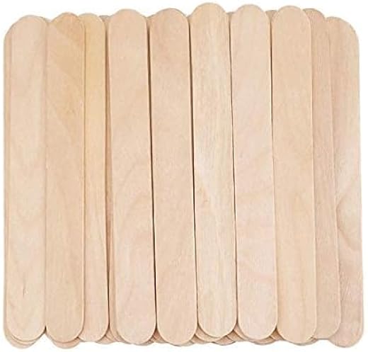 SANWALSA [Pack of 200, 6 inch] Disposable Wooden Waxing Applicator Sticks | Non-Sterile Tongue Depressors | Spatulas for D...