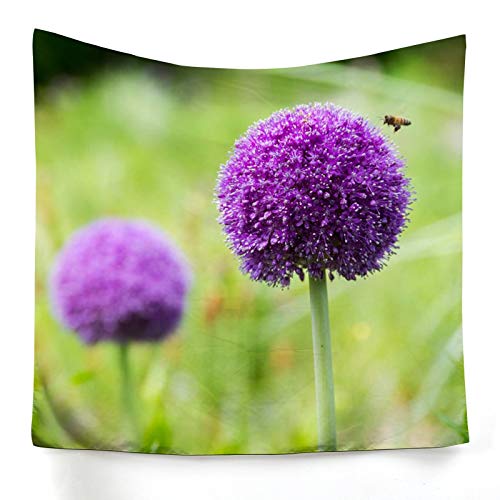 Tapisserie violette mode pour salon chic : tenture fleurs 150x130