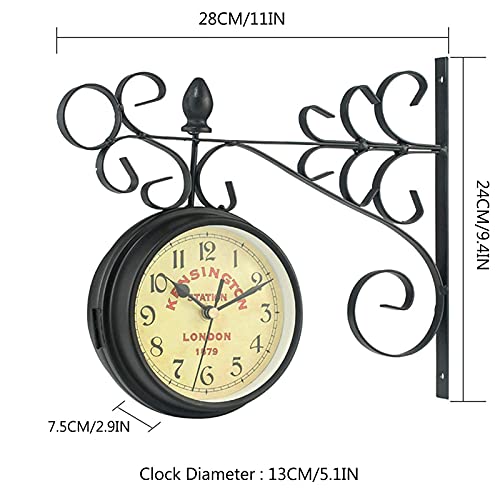 Horloge murale double face étanche avec pendule de fixation de tige extérieure - 3