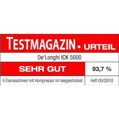 De'Longhi ICK 5000 Eiscremeautomat, Kompressor, weiß, 24.5 cm l x 42.6 cm b x 32.6 cm – Bild 5