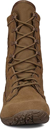 Tactical Research Mini-Mil Tr105 8" Tactical Boots For Men - Minimalist Army/Air Force Ocp Acu Coyote Brown Leather With Low Drop And Slip-Resistant Vibram Tarsus Outsole, Coyote - 4.5 W #TOP7