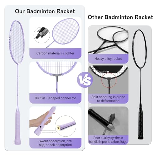 Image of Badminton Racket,Badminton Rackets,Both Offensive and Defensive,Lightweight 75g All Carbon Fiber One-Piece Molded Professional Durable Single Racket,Including 1 Ball Bag