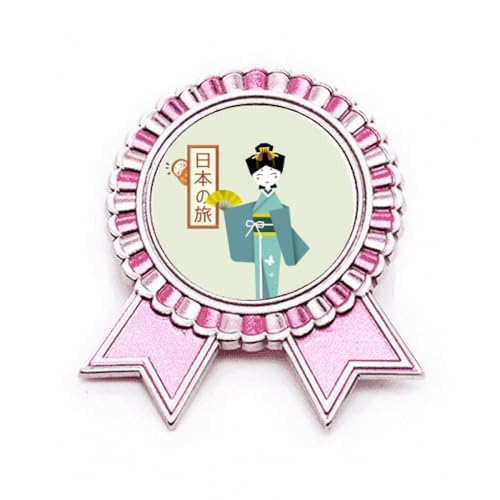 Broche japonaise traditionnelle pour fille en métal rose taille M