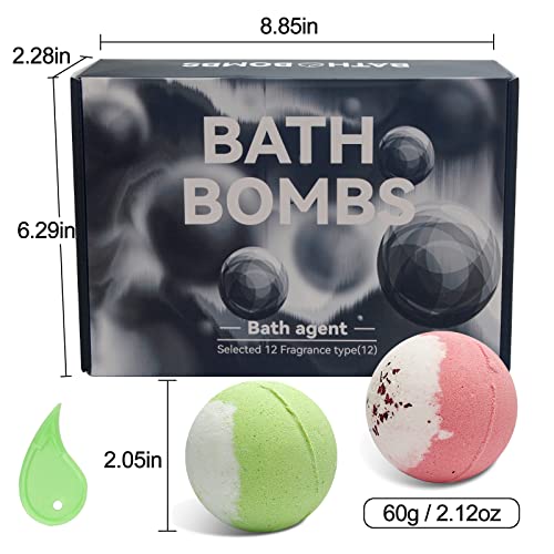 Nostoson Bath Bombs Gifts Set, 12Pcs Organic Bathbombs With Essential Oils For Bubble Bath&Spa For Women, Men, And Kids - Gift For Birthdays-60G #TOP4