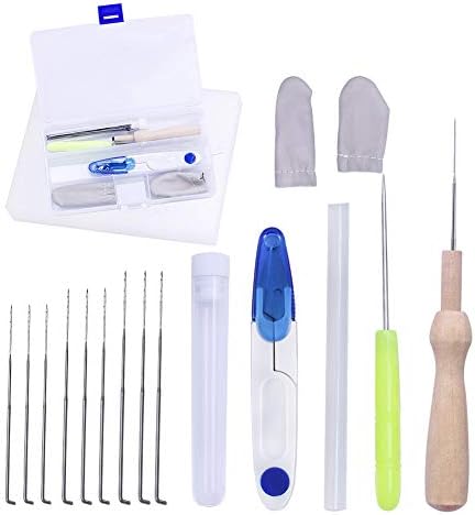 18 Pcs Needle Felting Kit, Felting Needle Wool Felt Tools with 9 Needles and Felting Foam Starter kit Mat Awl Needles with Handy Case