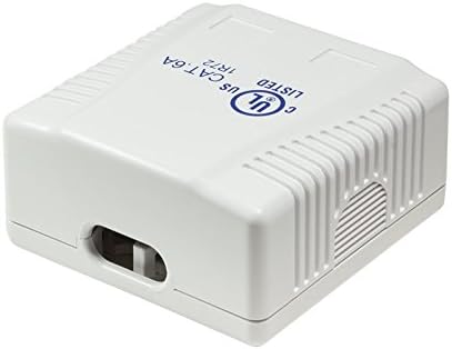 odedo Presa di rete RJ 45 cat 6A 10Gigabit 500MHz completamente schermata colore bianco RAL9010 AWG 2223242526anche POE Power Over Ethernet LAN Bianco RAL 9010 Mount Box 2port