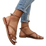 Women's Summer Strappy Flat Sandal Adjustable Casual Fisherman Shoes Open Toe Slingback Gladiator Sandals for Women