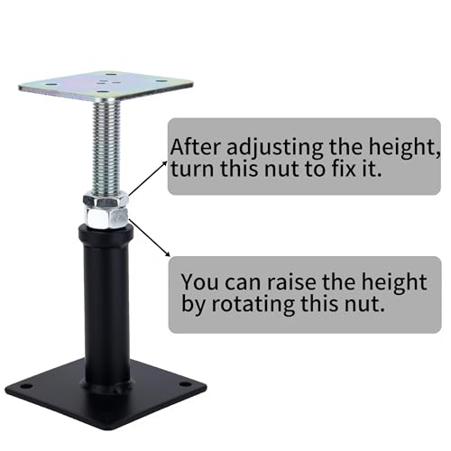 Image of 4 Pack Adjustable Floor Jack Post, 6''-9'' Height Range, House Floor Jacks Post Pole for Leveling, Mini Screw Jack, 6000 lb Capacity
