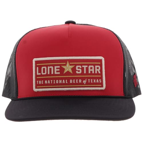 Image of HOOEY Lone Star Beer Patch Trucker Hat for Men, Adjustable Snapback Mesh Baseball Cap, 5-Panel Western Work Hat