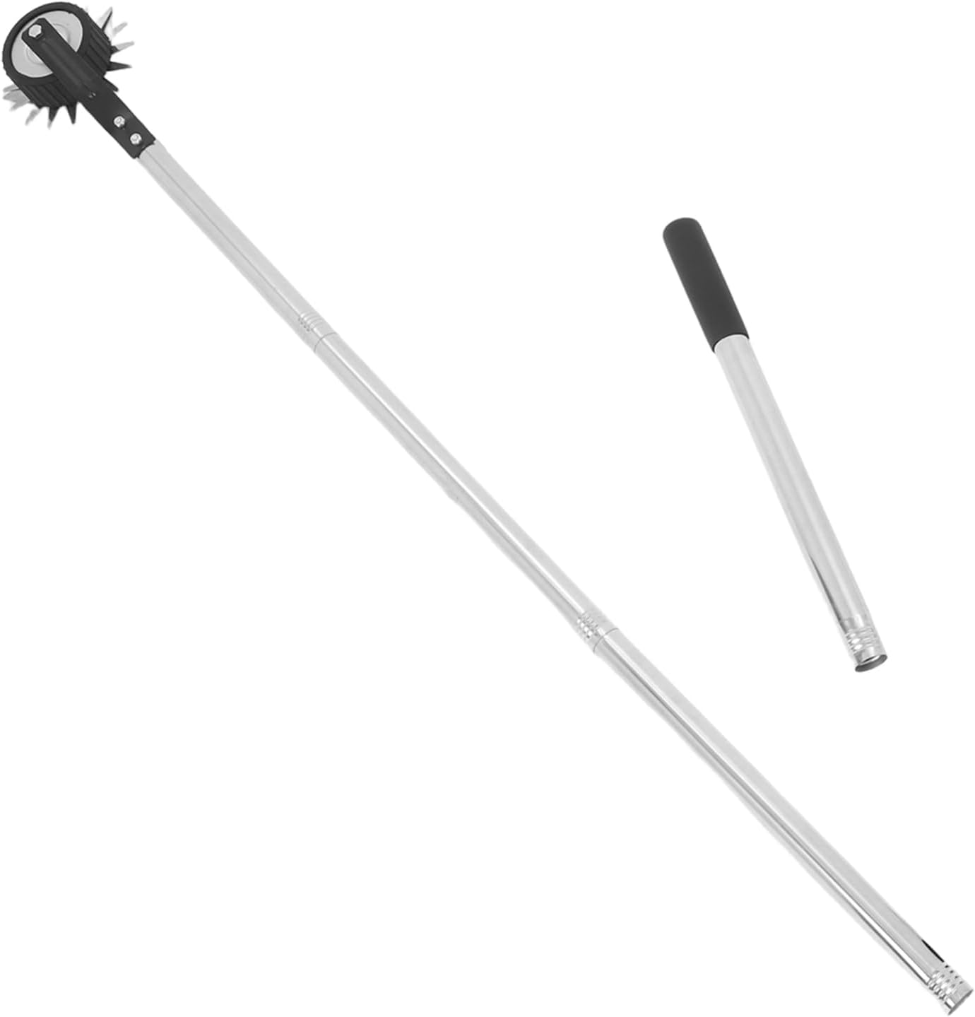 SUPVOX Wheeled Manual Lawn Edger for Grass and Weeds Trimming Stainless Steel Handle Rotary Design for Sidewalks Driveways and Flower Beds