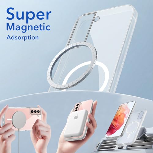 Image of Jkobi Lifetime Anti-Yellow MagSafe Compatible Clear Back Cover Case for Samsung Galaxy S21 5G | S21 4G (Sleek Hard Crystal | Shockproof and Camera Protection)