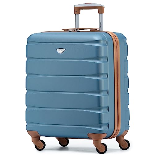 Flight Knight 56x45x25 EasyJet Cabin Bag, Jet2, British Airways Suitcase - Lightweight Small Durable 4-Wheel Cabin Case, Maximum Carry-On Size, ABS Hard Shell, 10kg Hand Luggage Bag- 56 x 45 x 25