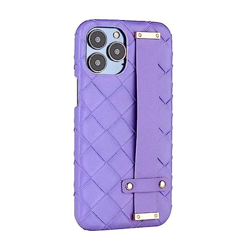 Coque en cuir tressé pour iPhone 14 Pro Max : l'élégance professionnelle