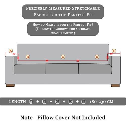 Image of Lukzer 3 Seater Pastel Yellow Grid Maze Pattern Sofa Cover | 240 GSM Universal Stretch Fit Jacquard Fabric Couch Protector | Fully Covered Anti Slip & Washable Sofa Cover (180-230cm /SC-105-03)