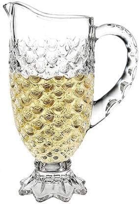 Image of Martvia Premium Juice and Water Glass Pitcher jug with Lid 1.8 Liter Romantic Style jugs with Handle Pitcher for Serve Water, Milk Juice, Lassi, Cocktail, Ideal for Gift Beverage Carafes (NP - 21)