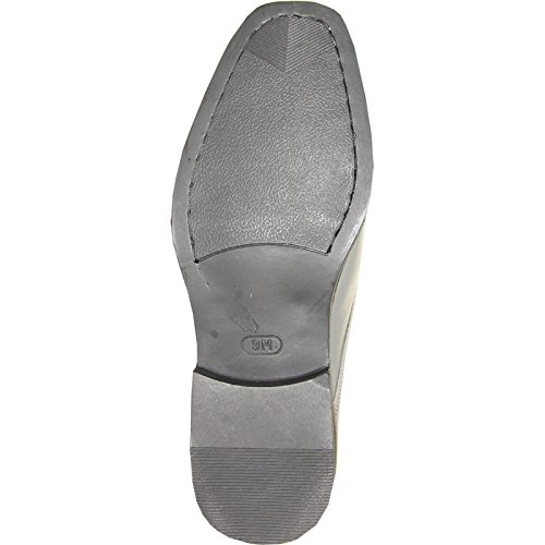 Image of VANGELO Men Dress Shoe TAB and Tux Oxford Formal Tuxedo for Prom Wedding Uniform Medium and Wide Width Black Grey Ivory White Patent