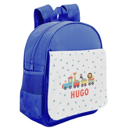 Kembilove Mochila Infantil Personalizada con Nombre Niño Tren | Solapa Removible |Mochila Escolar Resistente y Ligera | Acompaña a tu Hijo al Cole | Mochila Guardería Original