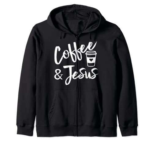 Magliette da uomo Coffee & Jesus Funny Caffeine Love Felpa con Cappuccio