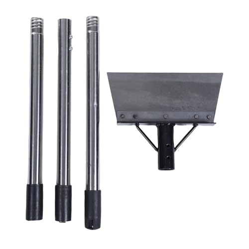 Pala Piatta Giardino Multifunzione, Raschietto per Pavimenti con Manico Staccabile con 3 Manici per Pala, Raschietto per Diserbo in Metallo per Bordi del Prato, Raschietto per