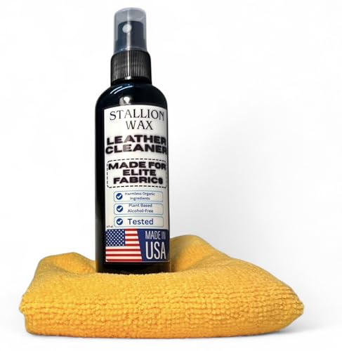 White Leather Cleaner Solution – Made in USA – Includes Microfiber Towel – Revives Light Colored Furniture, Car Seats, Couches, Handbags and Accessories with a Smooth, Residue-Free Finish