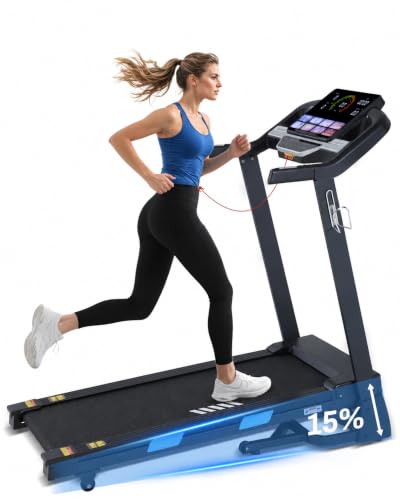 Image of BORGUSI Auto Incline Treadmill, 3.5HP Folding Running Machine for Home | 320 lb capacity, 10 MPH speed, Bluetooth app, Upgraded LCD panel, 36 preset programs