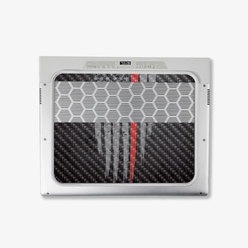 Image of MightySkins Carbon Fiber Skin Compatible With Alienware X14 R2 (2023) Full Wrap Kit - Thin Red Line | Protective, Durable Textured Carbon Fiber Finish | Easy To Apply & Change Styles | Made in the USA