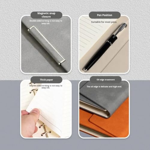 Image of Giftana Personalized Diary with Name, Personalized Office Planner Notebook Diary with Magnetic Lock, Corporate Gifts for Employee (Grey)