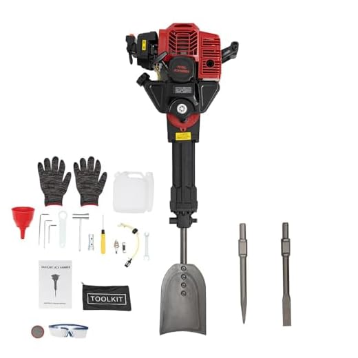 YUNLAIGOTOP Trench Digger, 52CC 2 Stroke Gas Powered Garden Tree Digger, Petrol Engine Tree Digger with Single Cylinder & Air-Cooled, Handheld Trencher Digger Machine for Garden/Farm/Lawn