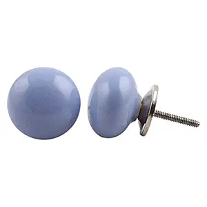 IndianShelf 2 Packs Blue Solid Ceramic Drawer Knobs for Kitchen Cabinet Hardware Decorative Door Pulls Dresser Luxurious High End