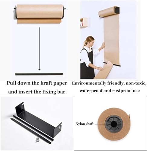 Distributeur de rouleau de papier kraft suspendu 60CM pour art mural