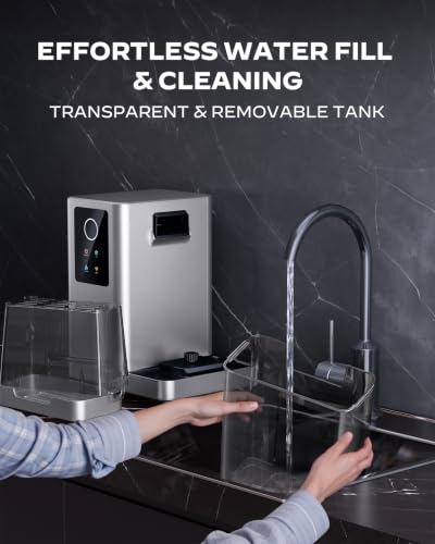 Image of Silonn Premium Countertop Nugget Ice Maker with Smart APP & Voice Control, Self-Cleaning Pebble Ice Machine with 3L Water Tank, 44lbs /24H Soft Chewable Sonic Ice, for Home & Party, Silver