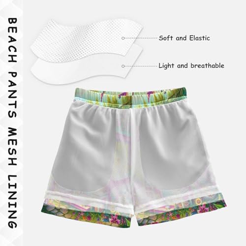 Flowers Sunflowers House Boys Swim Trunks Quick Dry Toddler Swimsuit Boy Swimwear Bathing Suits Board Shorts 2T4