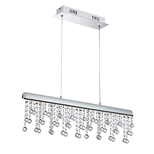 Preisvergleich Produktbild A1A9 LED Kristall Kronleuchter Deckenleuchten, 14W Chrom Hängelampe Pendelleuchte mit K9 Kristalltröpfchen für Wohnzimmer Esszimmer Küche Flur 4000K Warmweiß [Energieklasse A +++]