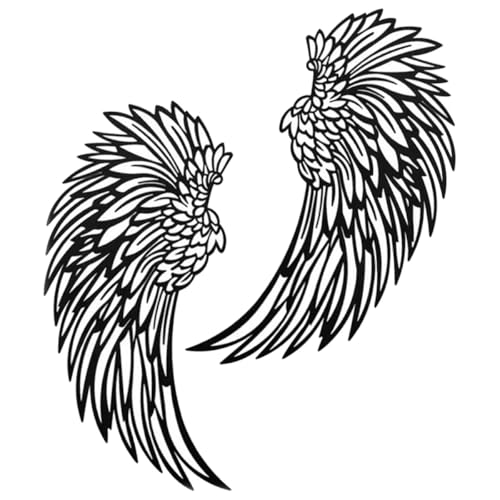 Ailes d'ange en métal noir décoration murale 30 cm DIYEAH pour salon et balcon