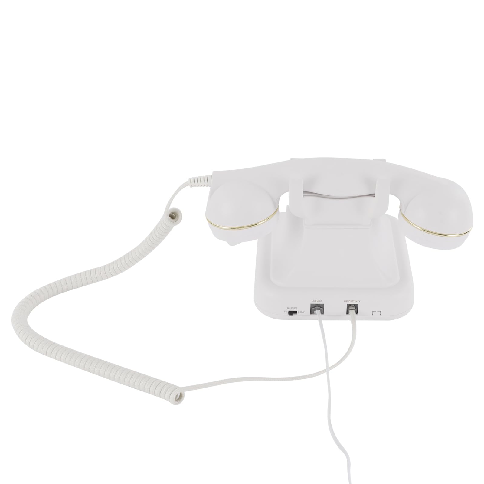 Telefono retrò fisso, telefono cordless regolabile, volume telefonico con selettore e suoneria, telefono antico, decorazione per la casa (bianco)