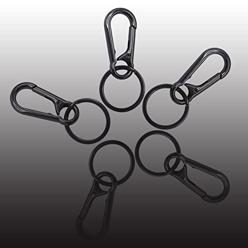 2Pieces Key Ring Keychain Keyclips For Keychains, Key Chain Rings Carabiner Heavy Duty With Metal For Men Women(Black) #TOP5