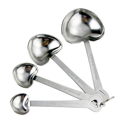 Misurino 50pcs / Lotto del Cuore dell'Acciaio Inossidabile calici in Forma di misurazione misurino da Cucina Strumenti di Misura ha Regolato Gli Attrezzi for Cottura caffè tè