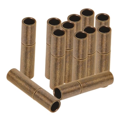 IWOWHERO 20pcs Locking Leather Rope Cap Glue-in Cord End for Bracelet Making Black