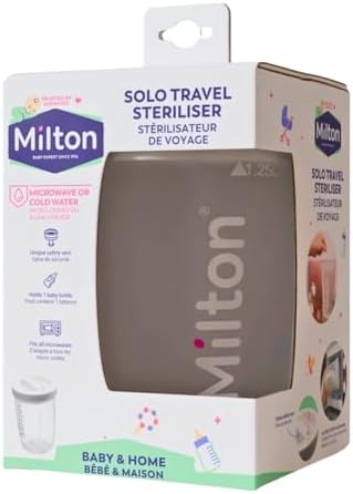 Milton Solo Travel Steriliser, 2 in 1 Microwave & Cold Water Sterilisation | 2 in 1 Microwave and Cold Water 24 hour Sterilisation, Fits in all Microwaves, Ideal for Travel and On the Go, BPA Free