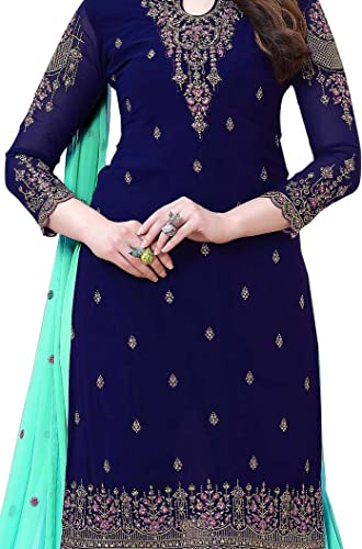 Image of SHAFNUFAB Women Semi Stitched suit for women with dupatta Ladies use for women For Emboirdery palazzo suit for And dress for wedding