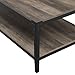 Walker Edison Declan Urban Industrial Angle Iron and Wood Coffee Table, 46 inch, Grey Wash