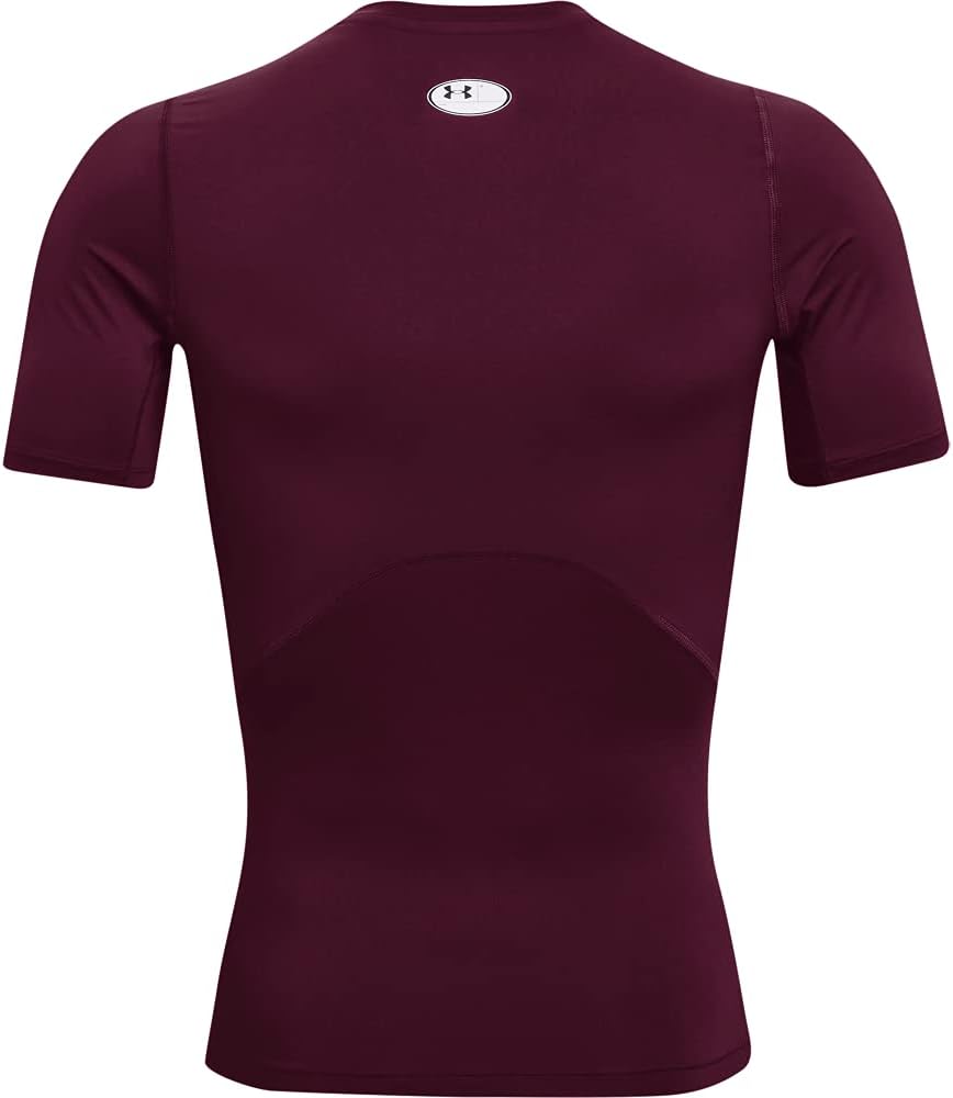 Under Armour Men's Armour HeatGear Compression Short-Sleeve T-Shirt , Maroon (609)/White, Large Tall - Image 6