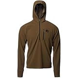 Gator Waders Mens Waypoint 1/2 Zip Grid Fleece Hunting Camo Hoodie - Long Sleeve Camo Sweatshirt Pullover - Moisture Wicking Camouflage Hunting Base Layer for Men (Large, Coyote)