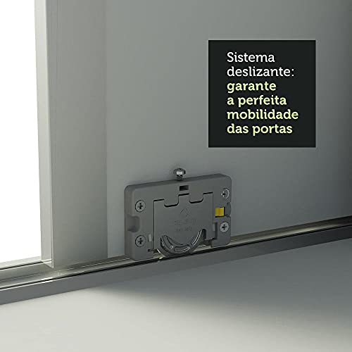 Guarda Roupa Casal Madesa Royale 100% MDF 3 Portas de Correr com Espelho com Pés
