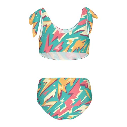 KLL Vintages Lightning Bolts Girls 2 Piece Bikini Sets Beach Swimsuit Swimwear Adjustable Strap2