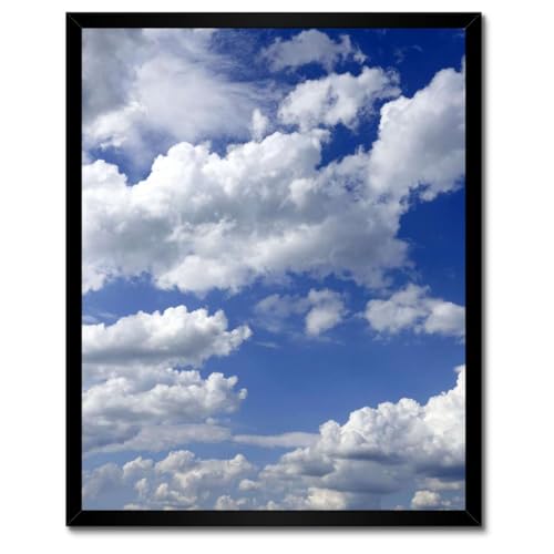 Poster nuages gonflés avec cadre blanc 40x50 cm ciel