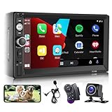 Android/iOS Phone Mirror Link ----- Este estéreo de coche es compatible con la función Mirror Link del teléfono inteligente de la mayoría de los teléfonos móviles, solo use un cable USB para conectar el reproductor del automóvil y los teléfonos, y luego use el enlace espejo, la función de sincronización del teléfono inteligente le permite ¡Vea sus películas y videos favoritos y use la navegación GPS en el monitor de pantalla táctil de 7 pulgadas!
