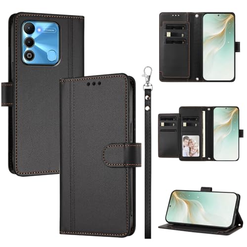 �X�}�z�P�[�X �Ή��@�� for Tecno Spark Go 2022,�Ή��@�� for Tecno Spark 9 4G / 8C 4G �X�}�z�P�[�X�y�E�H���b�g�f�U�C�� �f���A���J�[�h�X���b�g �L���b�V�� �t���b�v���X�^���h �����h�~�zBlack