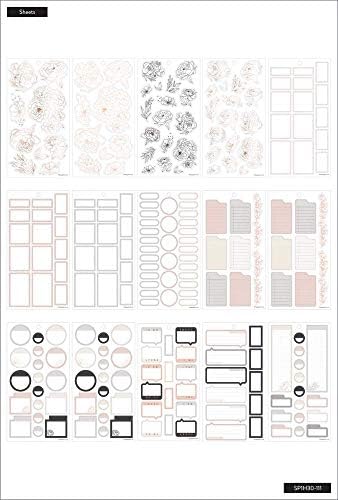 The Happy Planner Sticker Value Pack - Planner Accessories - Sophisticated Florals Theme - Multi-Colour - Great for Planning, Project & Scrapbooking - 30 Sheets With 366 Total Stickers