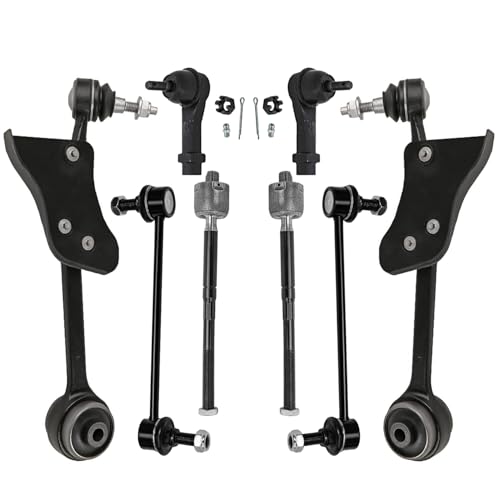 Image of Detroit Axle - Front Lower Forward Control Arms w /Ball Joints Sway Bar Links Outer Inner Tie Rod Ends Replacement for 2015 2016 2017 2018 2019 2020 Ford Mustang